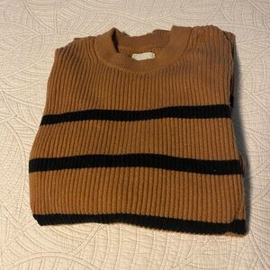 Abercrombie & Fitch Women’s Brown and Black Striped Soft Collection Sweater, M